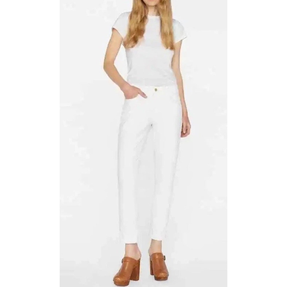 FRAME LE GARCON BLANC W28 L30 WOMEN'S JEANS WHITE STRAIGHT CLASSIC DENIM